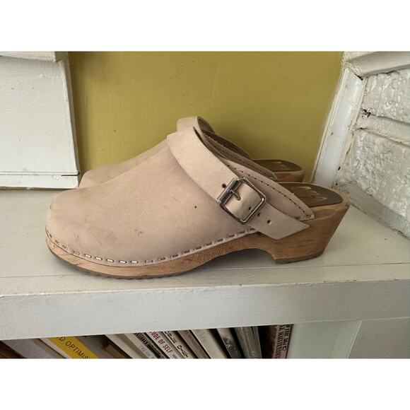 Mia Alma Classic Clogs Wooden Platform Oatmeal Leather sz 36 - Picture 3 of 16